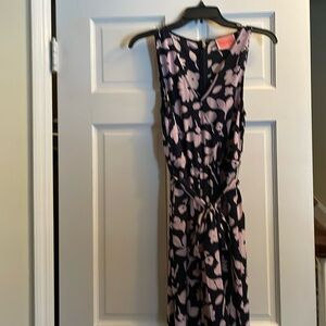 Kate Spade 100% polyester navy floral jumpsuit ,Surplice v neck and elastic wst